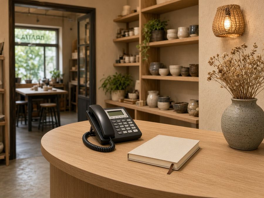 Contact desk at Golden Vortex Atelier in Singapore